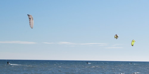 Kite surfers on Lake Ontario